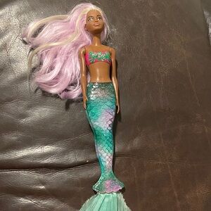 Mermaid Doll with Pink Hair and Green Tail